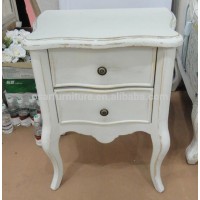 French Baroque Furniture Antique White End Tables with Drawers